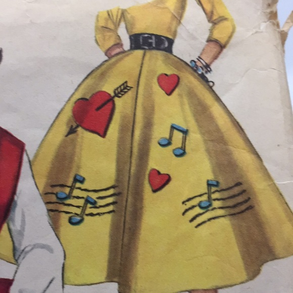 1950’s Simplicity 1664 Ladies Vintage Poodle Skirt Pattern 24 inch Waist - Picture 8 of 14